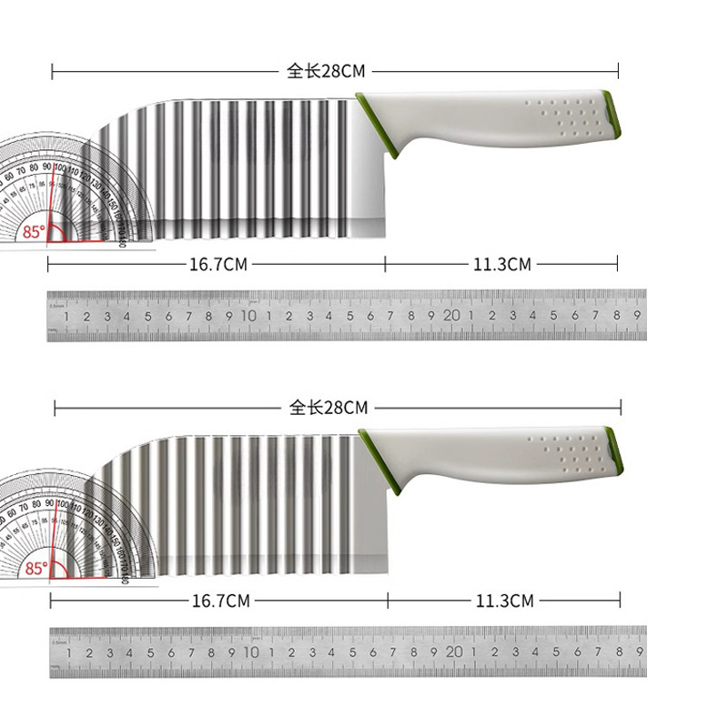 304 Potato knife, commercial wave knife, thickened deep-textured French fries knife, multi-functional kitchen fancy vegetable cutting wonder Application Scenario