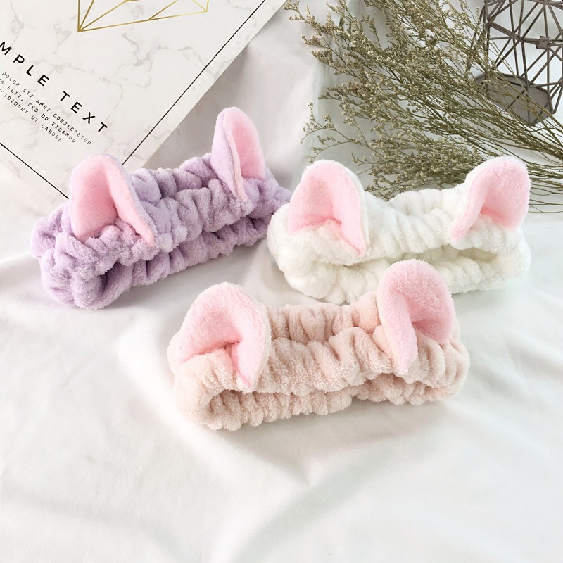 Cute three-dimensional Japanese cat ear hair ties, face wash headbands, makeup masks, hair covers for sale, and hairbands for hair growth full figure