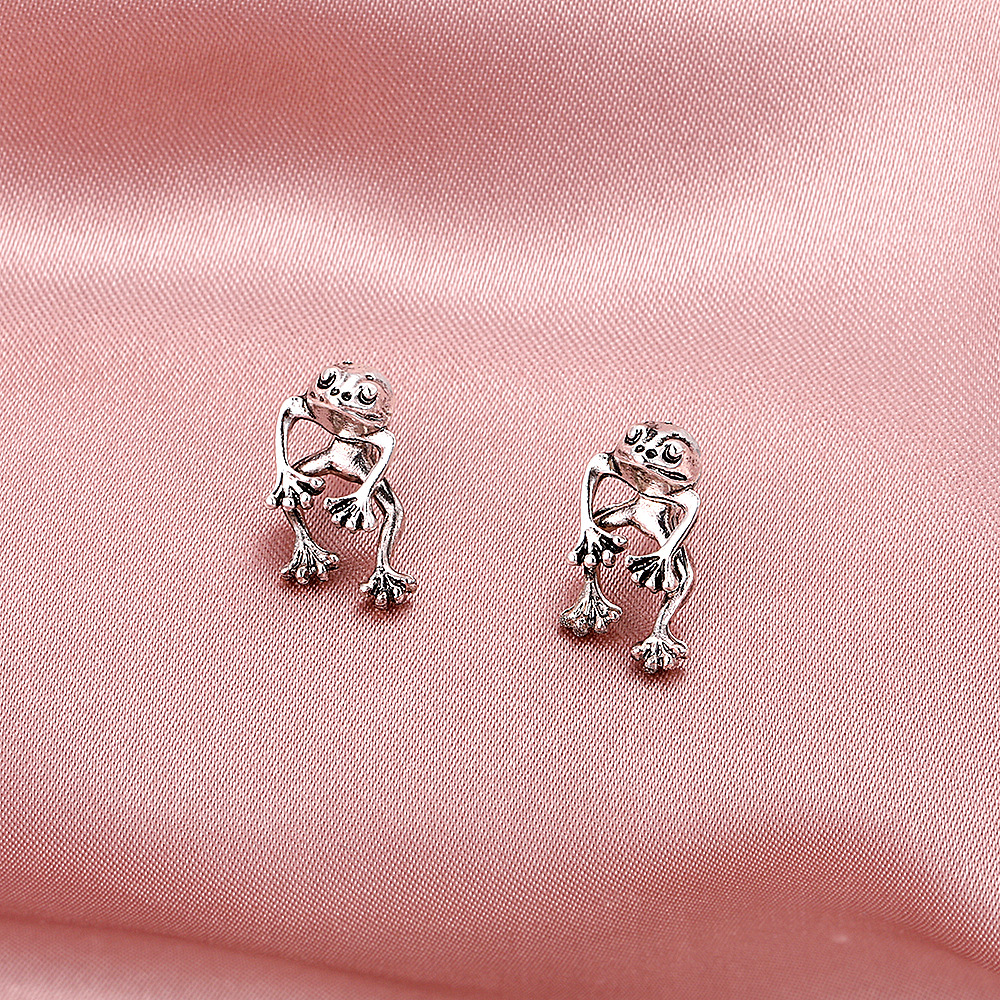 Retro and simple metal frog stud earrings, AliExpress new product, aged and detachable earrings, 2021 retro style earrings Application Scenario