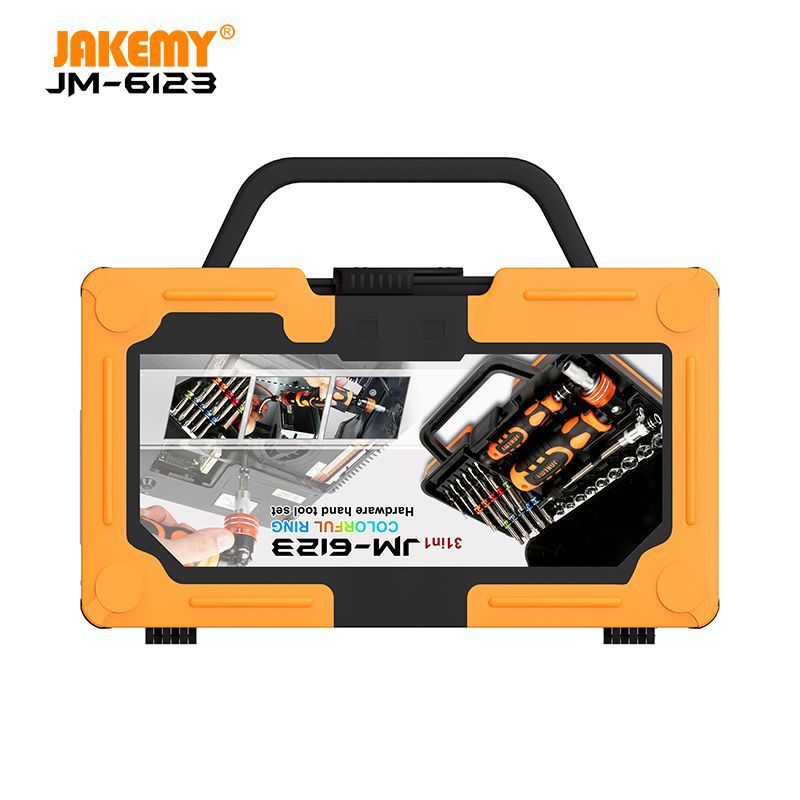 Household 31-piece multi-functional combination screwdriver repair tool ratchet cross screwdriver tip set JM-6123 details Picture