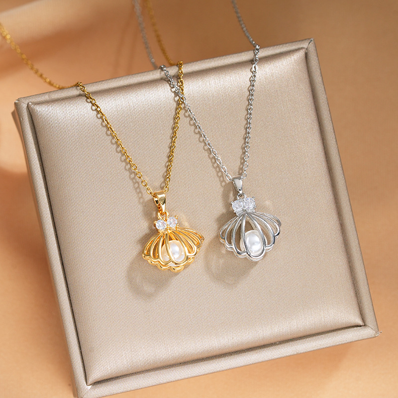 Korean-style, zircon inlaid exquisite titanium steel necklace, fashionable and versatile for women, popular collarbone chain, niche and light luxury accessory Specification drawing