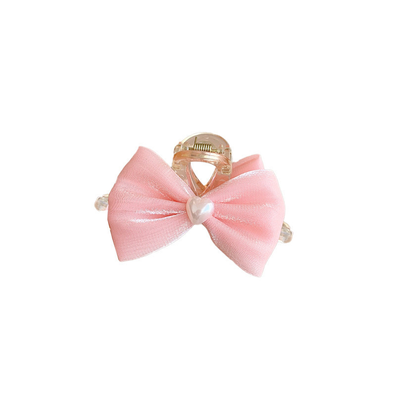 Children's bow clip, princess bangs hair accessory, pearl girls' hair clips, high-end hairpin headwear wholesale Item Picture