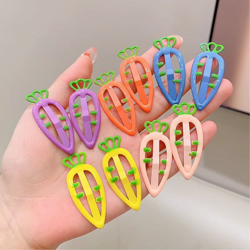 Cute hair clips, sweet candy-colored dopamine carrot clips, hair clips, hair accessories, girls' hair clips, cute girls Specification drawing