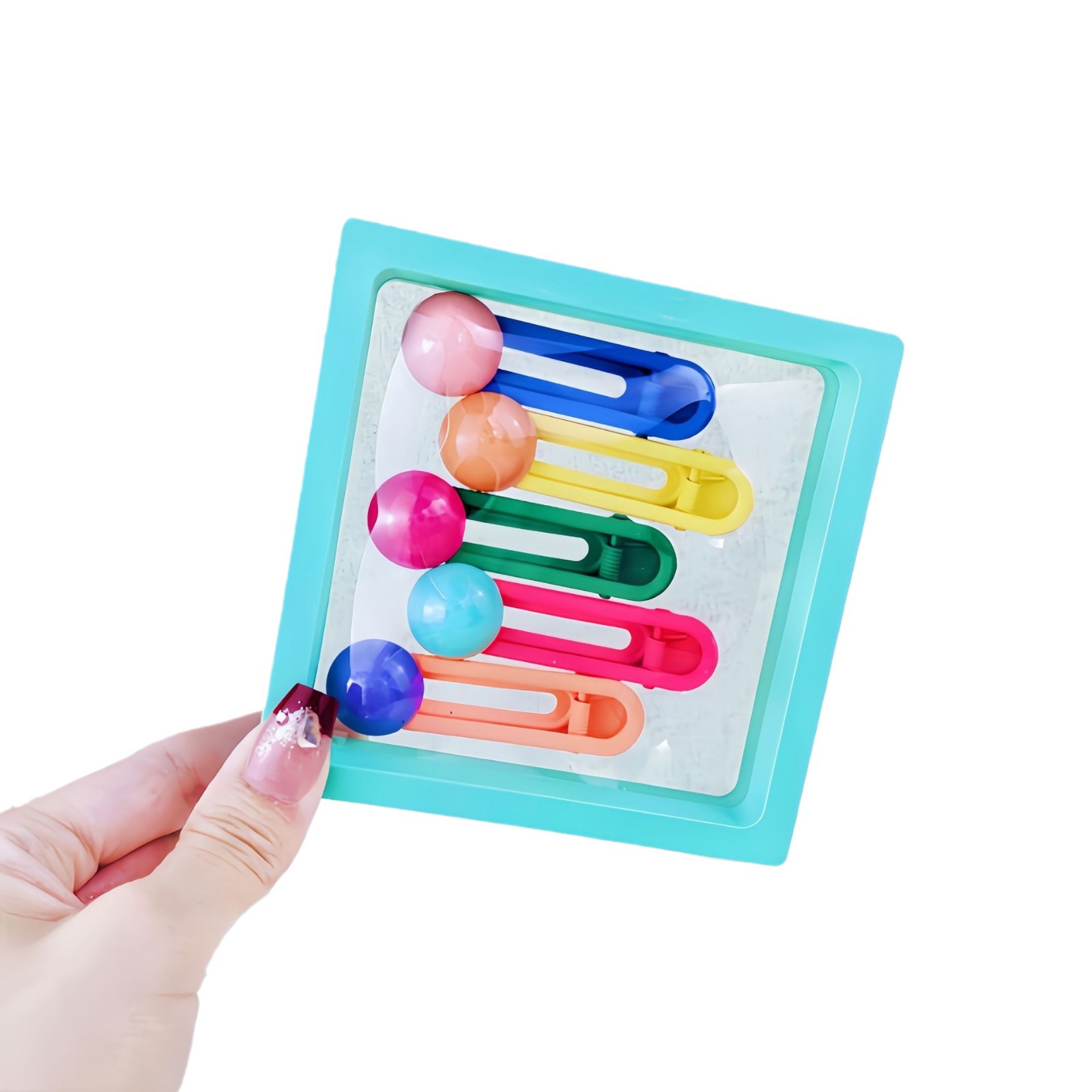 Dopamine-colored hair clips for children, cute candy bean edge clips for girls' bangs, small hair clips for girls' hair clips and hair accessories Item Picture