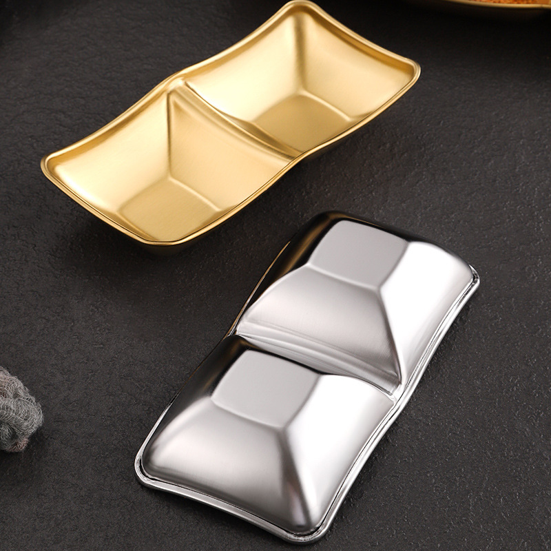 Stainless steel compartments, small saucers, soy sauce and vinegar saucers, hot pot dipping sauce and seasoning saucers, Korean barbecue dipping sauce saucers Specification drawing