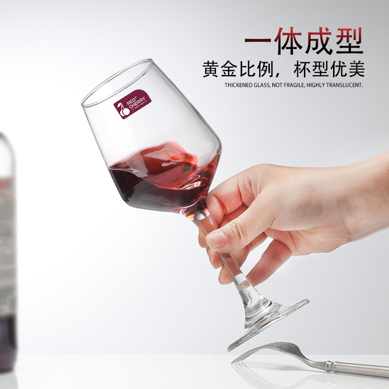 Wholesale glass wine glass sets, one-piece molding, direct supply from the manufacturer, light luxury style tall glass, crystal glass and wine glass details Picture