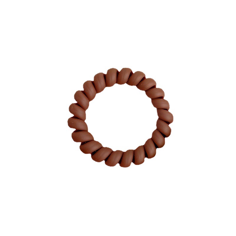 The autumn and winter milk coffee-colored telephone line hair band, women's seamless hair tie, simple hair tie rubber band, hair tie and headwear are versatile Item Picture