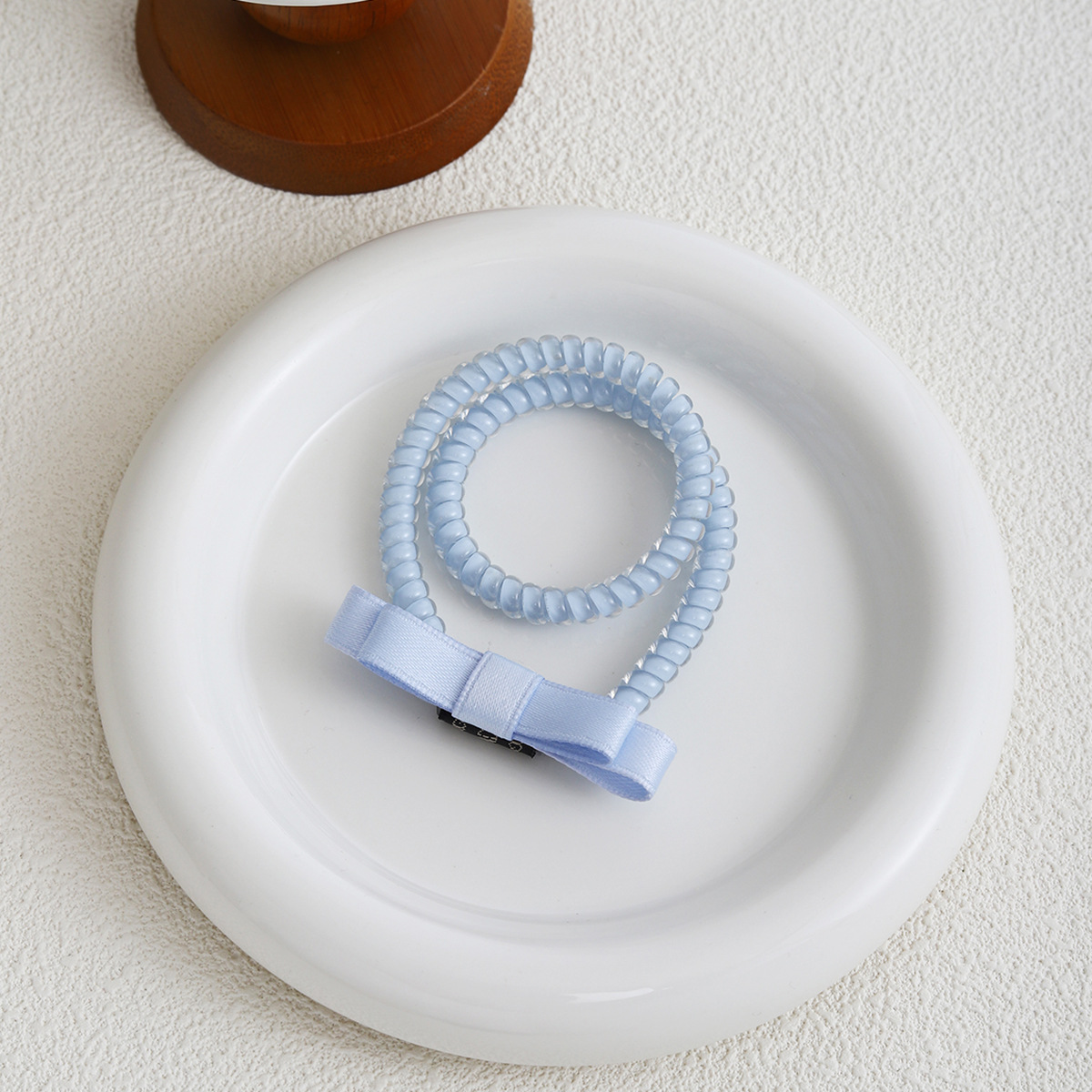 Telephone line hair tie, hair band, female atmosphere hair band, bow, ponytail hair tie, head rope, bracelet, dual-purpose necklace for tying hair details Picture