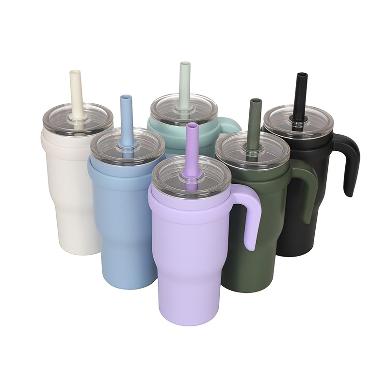 New cross-border vacuum 304 stainless steel insulated cup with handle, car children's cup with straw, water cup Specification drawing