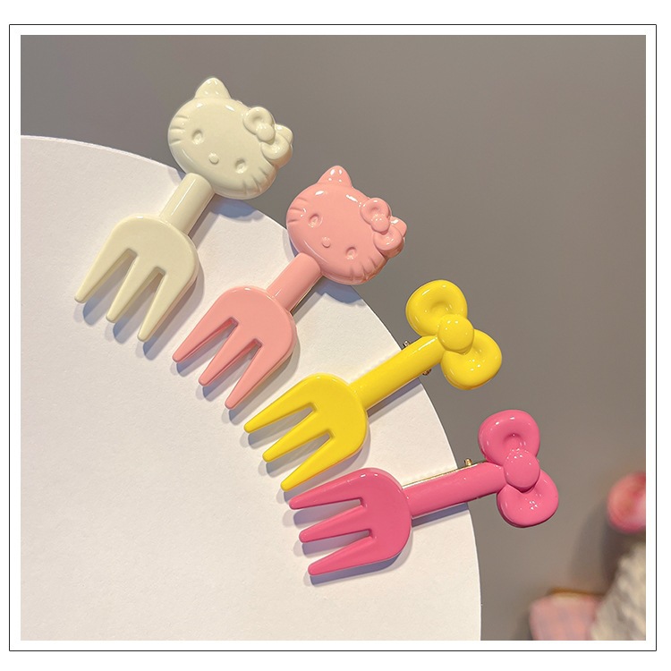 Cute and fun cat fork hair clip, girl's broken hair clip, sweet forehead bangs clip, children's hair clip, girl full figure