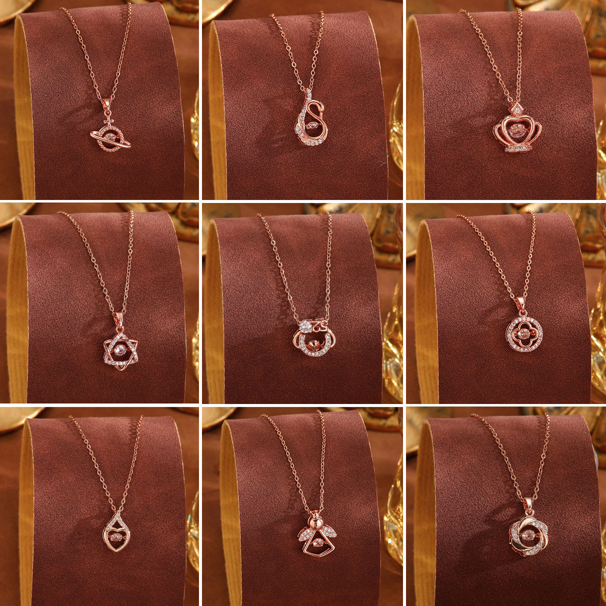 New full-diamond titanium steel necklace for women, non-fading sweater chain, collarbone chain, high-end pendant and accessory jewelry wholesale full figure