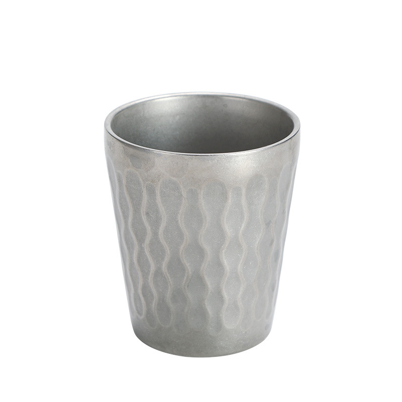 Retro 304 stainless steel fire diamond-patterned water cups and tea cups, industrial style nostalgic beer mugs and beverage cups, outdoor camping Item Picture