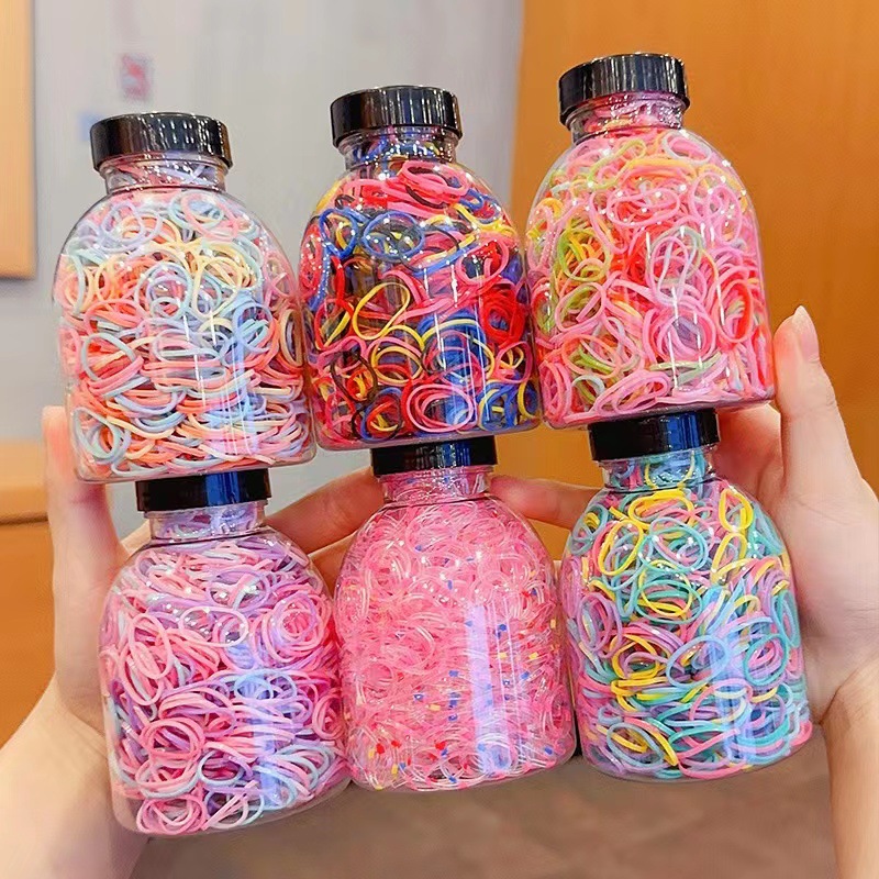 Baby disposable rubber bands, high-elasticity children's hair bands, girls' candy-colored hair ties, strong pulling unbreakable hair ties, hair accessories full figure
