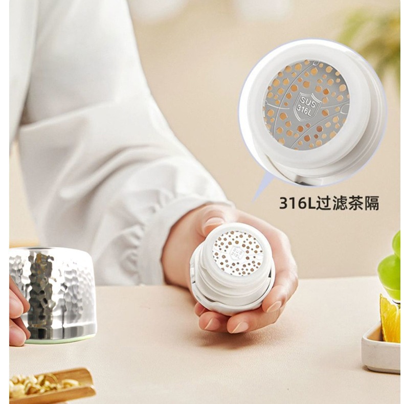 Douyin's best-selling 316 hammer-patterned cup, two-lid stainless steel portable student insulated cup, can be printed with logo, one-piece consignment details Picture