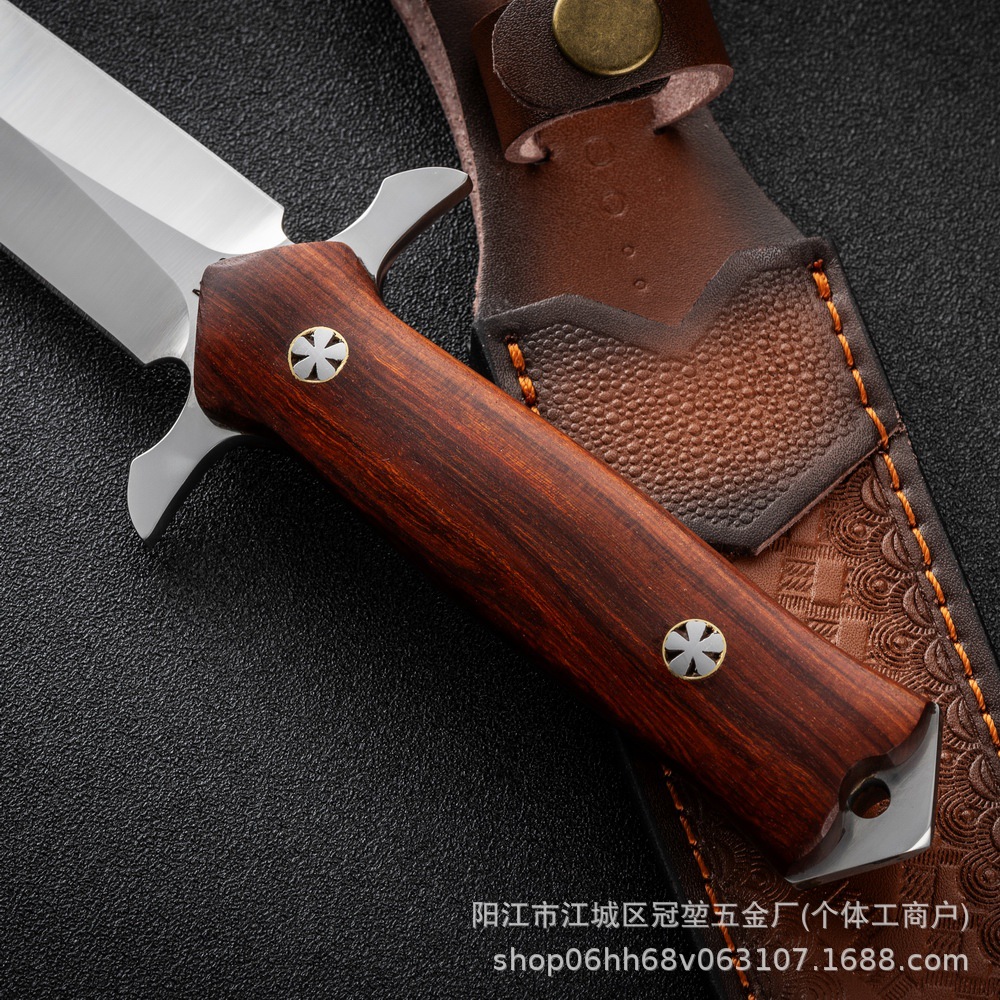 The best-selling M390 powder steel one-piece straight knife from Shengjian on e-commerce platforms, an outdoor hand-handled meat knife with sharp edges and high hardness Specification drawing