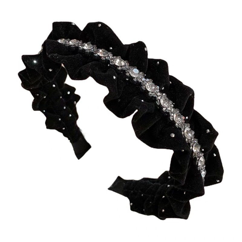 High-end Starry Sky water diamond velvet headband for women 2023 new style, forehead crush hair, face wash hair bundle, elegant headband Item Picture