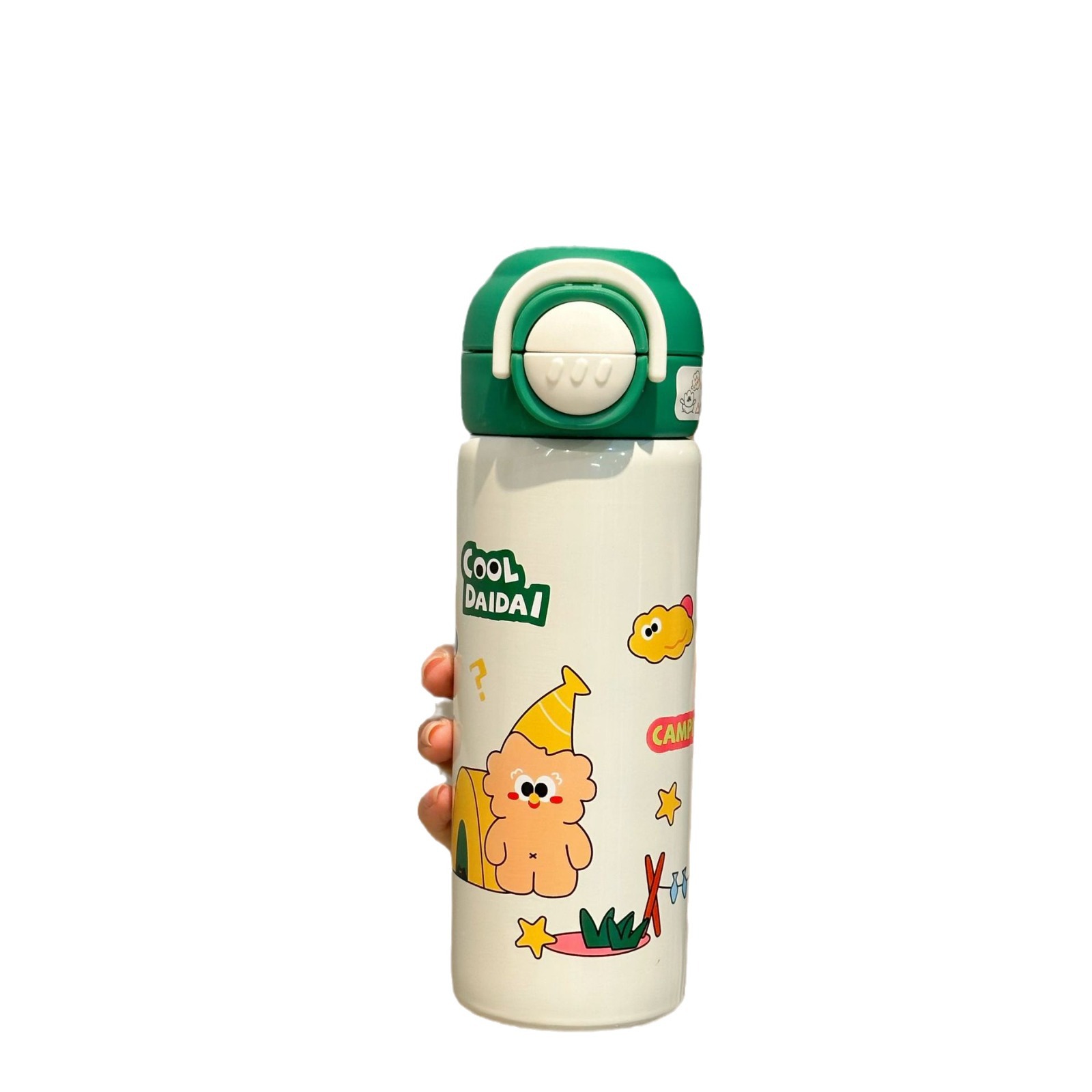 Customized 316 stainless steel double-drinking insulated cups for children, cute anti-drop water cups for kindergartens, cartoon gift water cups Item Picture