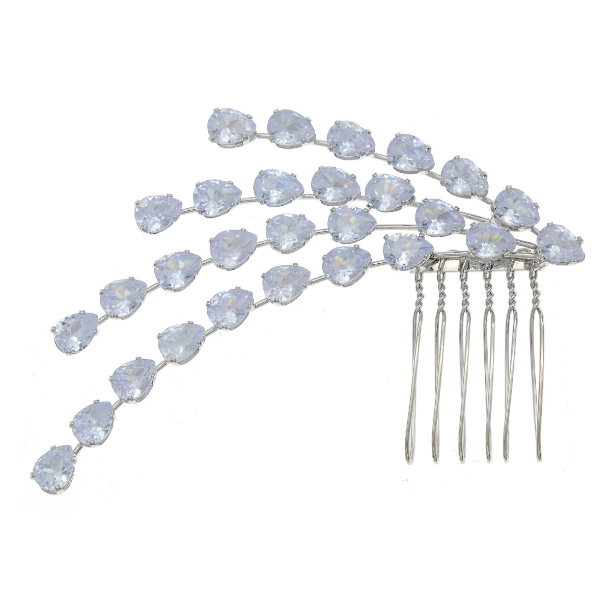New European and American bridal headwear, zircon hair comb, high-end and versatile wedding accessory, crystal zircon hair bun comb for women Item Picture