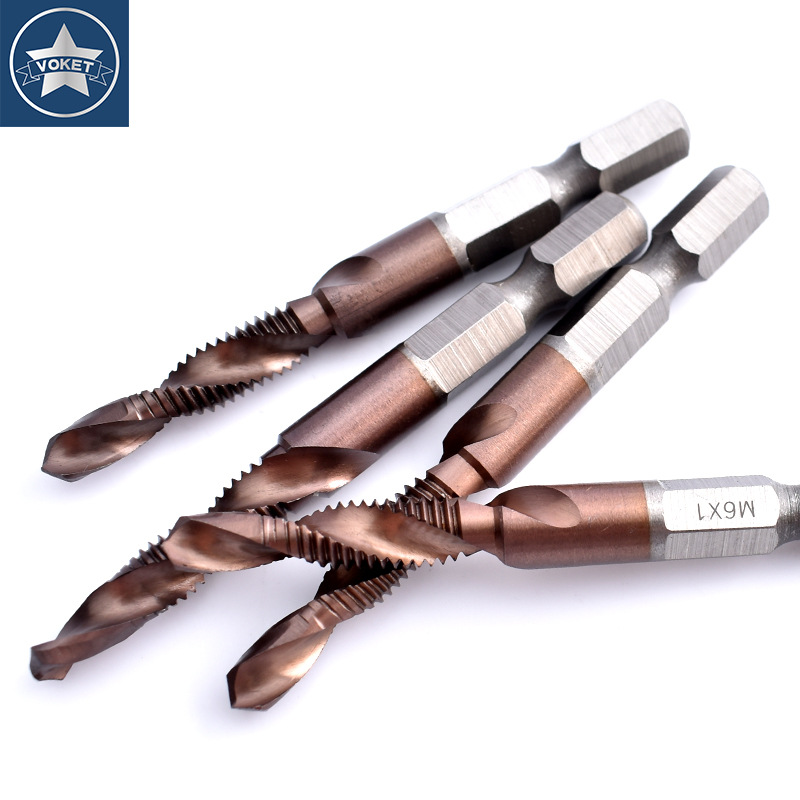 Hexagonal handle head drilling and tapping integrated compound tap M3, M4, M5, M6, M8*1.25-M10*1.5 drill bit spiral tap details Picture
