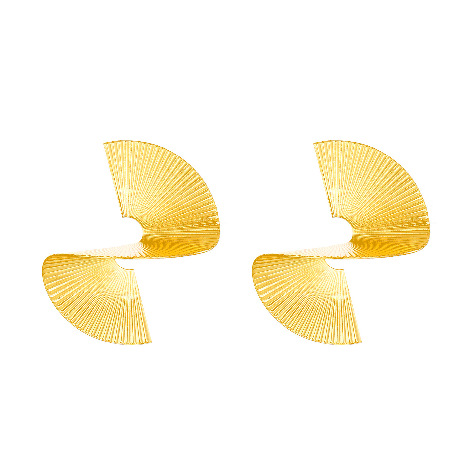 European and American ins style exaggerated irregular stud earrings, female personality and temperament fan-shaped sequin earrings, cross-border fashion earrings Item Picture