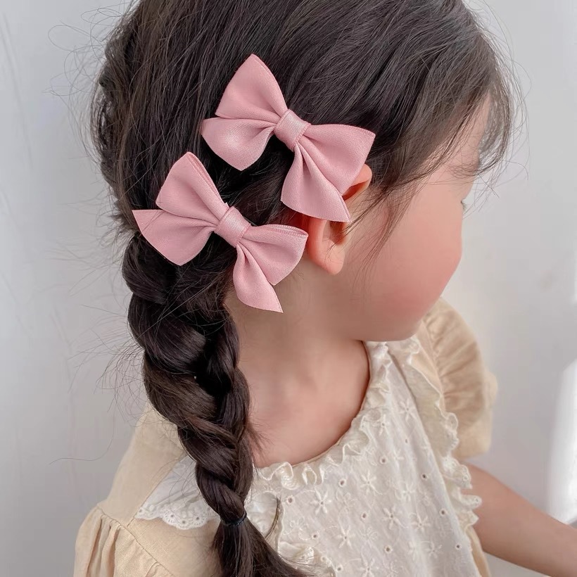 A girl's bow hairpin, hair clip, black cute bangs, broken children's simple headwear and hair accessory gifts Specification drawing