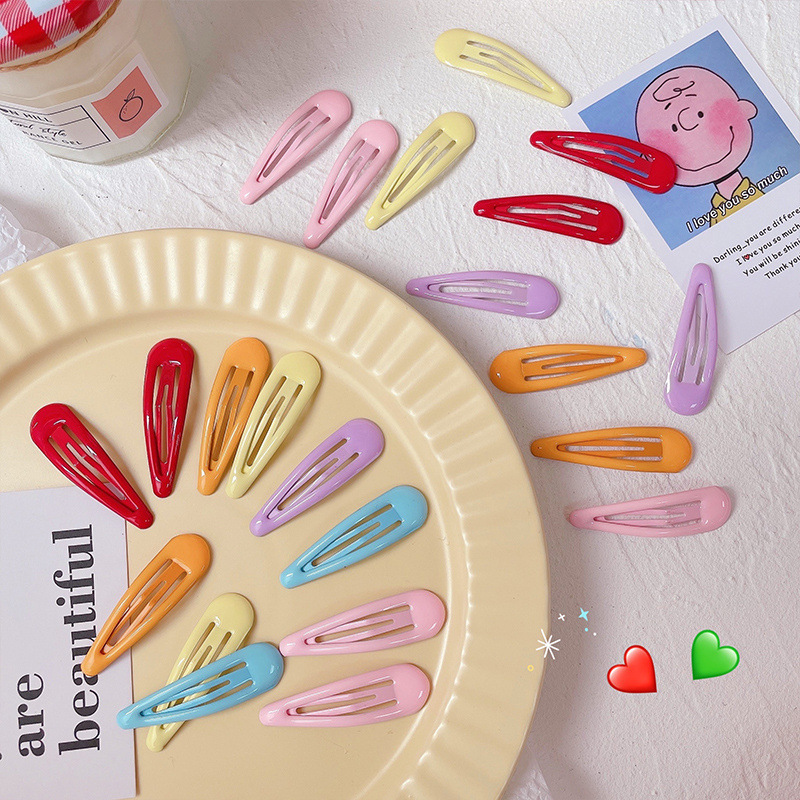 Wholesale popular hair clips, macaron hair clips, Hyuna candy color resin bangs clips, girl heart resin bb clips details Picture