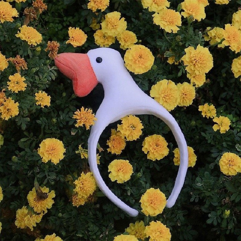 Big-mouthed screaming duck hair band, cute cartoon couple headband, face-washing hair clip, cute and soft girl, little yellow duck hair accessory, headwear Specification drawing