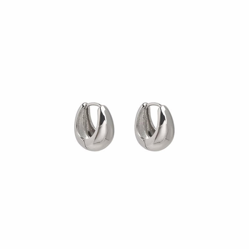 European and American versatile metal plain ring earrings, a new style of trendy, simple and fashionable earrings for women in 2025, with a light luxury and high-end feel Item Picture