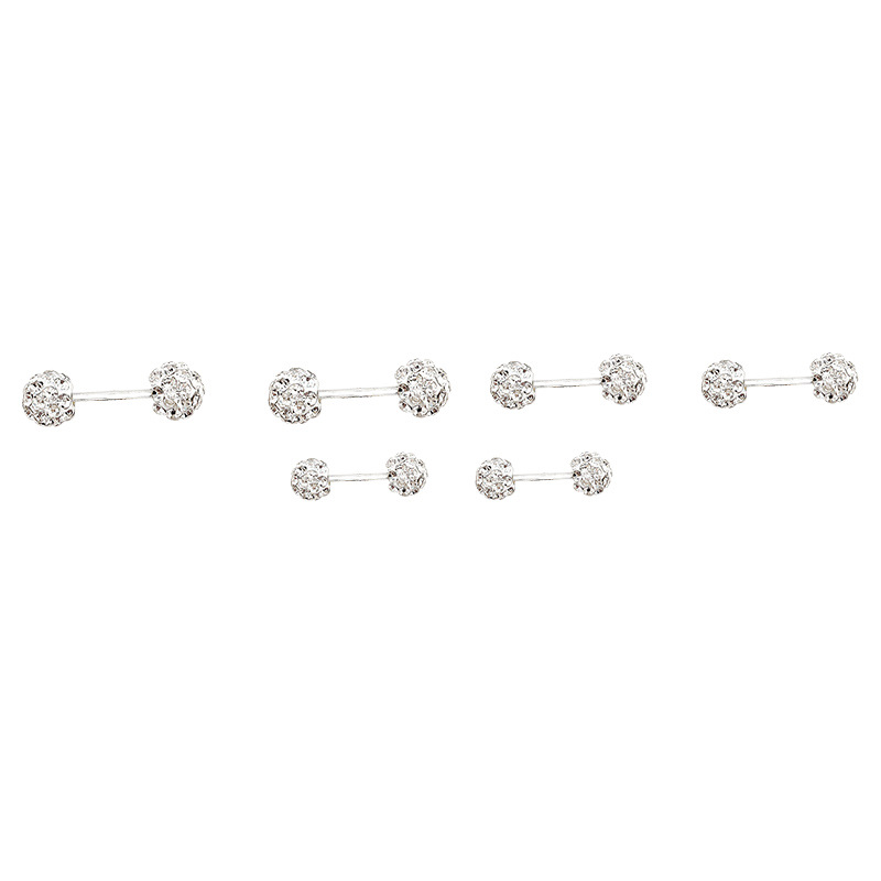 Threaded ear studs for women, ear piercings, ear bone studs, niche high-end feel, zircon cochlear studs, simple and elegant earrings and earrings Item Picture