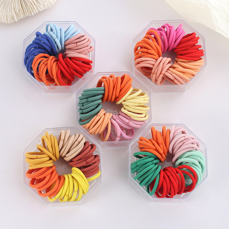 New Year's children's hair band mini rubber band, no hair damage for babies, high-elasticity rubber band, pull the rainbow hair tie full figure