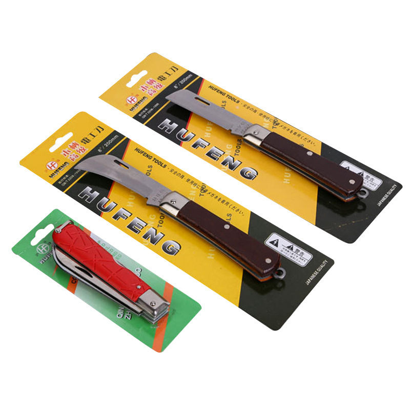 Hufeng electrician's knife, a single-use electrician's knife with a wooden handle and a rubber handle, is a multi-purpose insulated tool knife and a manual hardware tool Item Picture