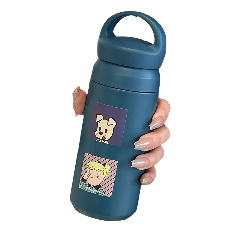Thermos flask, water bottle, simple large-capacity water cup for students, thermos cup, portable and cute cup for girls Item Picture