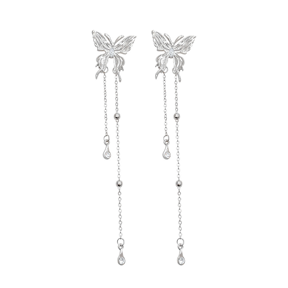 The liquid butterfly tassel earrings with an ethereal charm, a niche design for women, exude a sense of sophistication. The fairy stud earrings are a popular and best-selling accessory on the Internet Item Picture