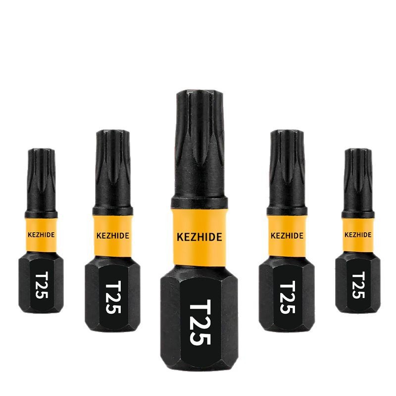 Plum Blossom screwdriver bit 1-inch T25 impact screwdriver bit insert type, 5/10/20pcsS2 steel forged Item Picture