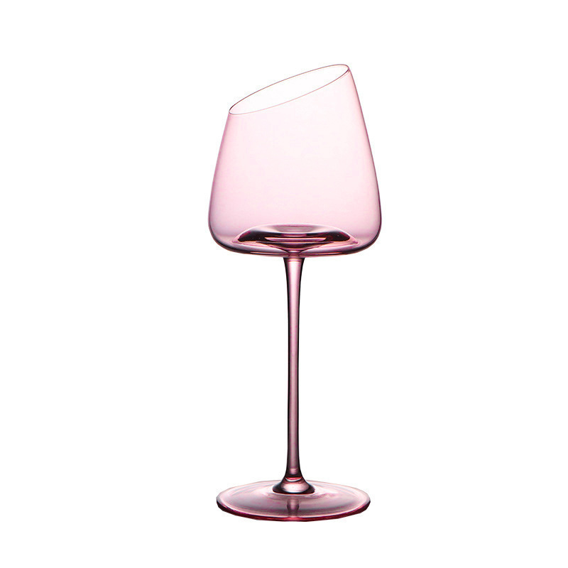 Flamingo wine glass, French slanted concave bottom highball glass, crystal glass, high appearance level, special for couples Item Picture