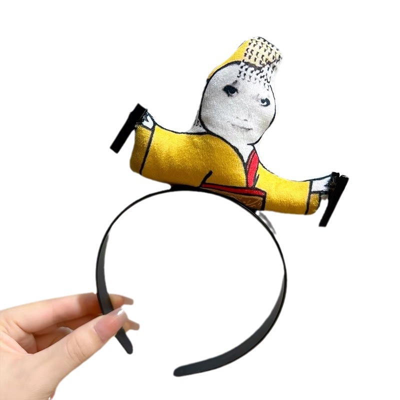 Why didn't the funny Dragon Dragon Emperor's hairband kneel when he saw me? Funny headwear with bangs, hair pulling, face washing headband Item Picture
