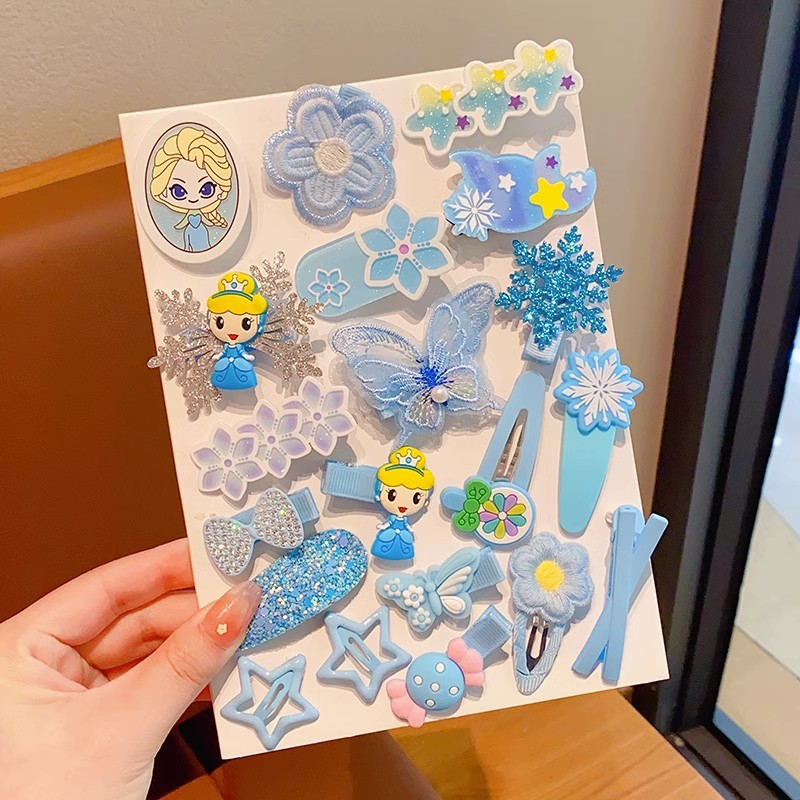 Children's hair clips, Elsa princess hair accessories, cute cartoon bb clips for little girls, Frozen headwear, girls' broken hair clips Specification drawing