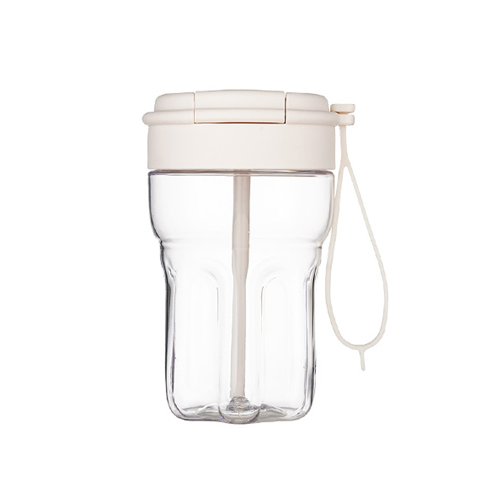 Simple coffee cup with straw, portable for office use, adult plastic cup, summer sports couple gift, casual water cup Item Picture