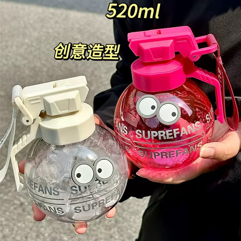 Creative and fun tritan portable couple plastic cups for summer direct drinking, cute grenade cups as gifts full figure