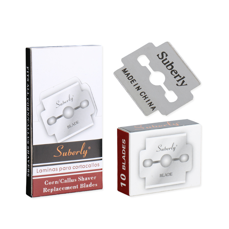 Shubaili manual old-fashioned pedicure blade, carbon steel replaceable blade feet, double-sided blade tool for removing dead skin Item Picture