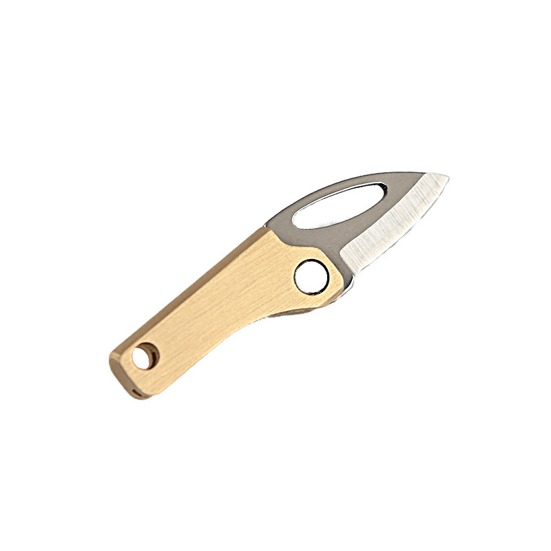 Brass mini magnetic knife, sharp pocket knife for opening packages, small folding knife for portable keychains, pendants and pocket knives Item Picture