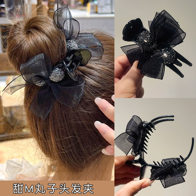 The 2022 new style bun hair clip is a must-have for the back of the head, a hairpin headwear, a bow top clip, and a hair clip for women details Picture