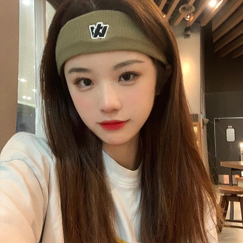 Summer high-elasticity sports hair band, thin breathable ice silk running hair-absorbing thread headband, elastic knitted hair band details Picture