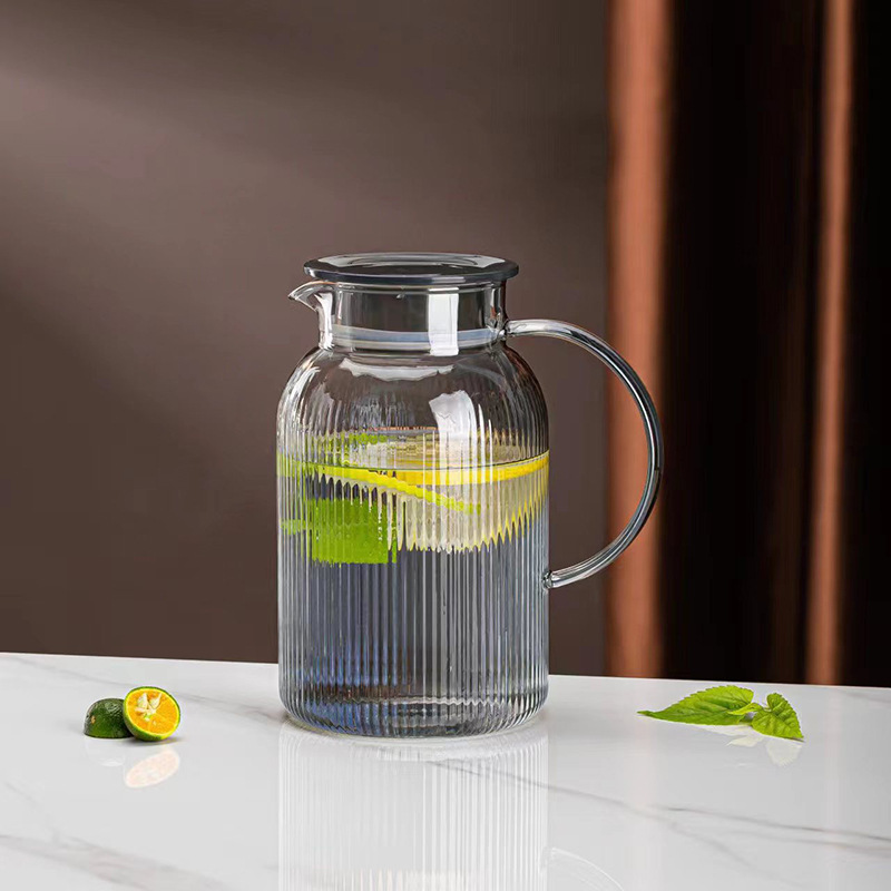 High borosilicate cold water kettle five-piece set, household cold water kettle, high-temperature resistant glass water kettle set, high appearance level Specification drawing