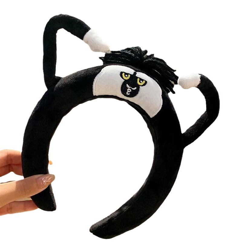 Wild chimpanzee's new plush hair band, a special headband for women's face washing and makeup, and a cartoon cute hair accessory Item Picture