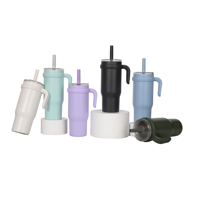 New cross-border solid-color 304 stainless steel insulated cup with handle, portable car cup, high appearance level ice cup Specification drawing