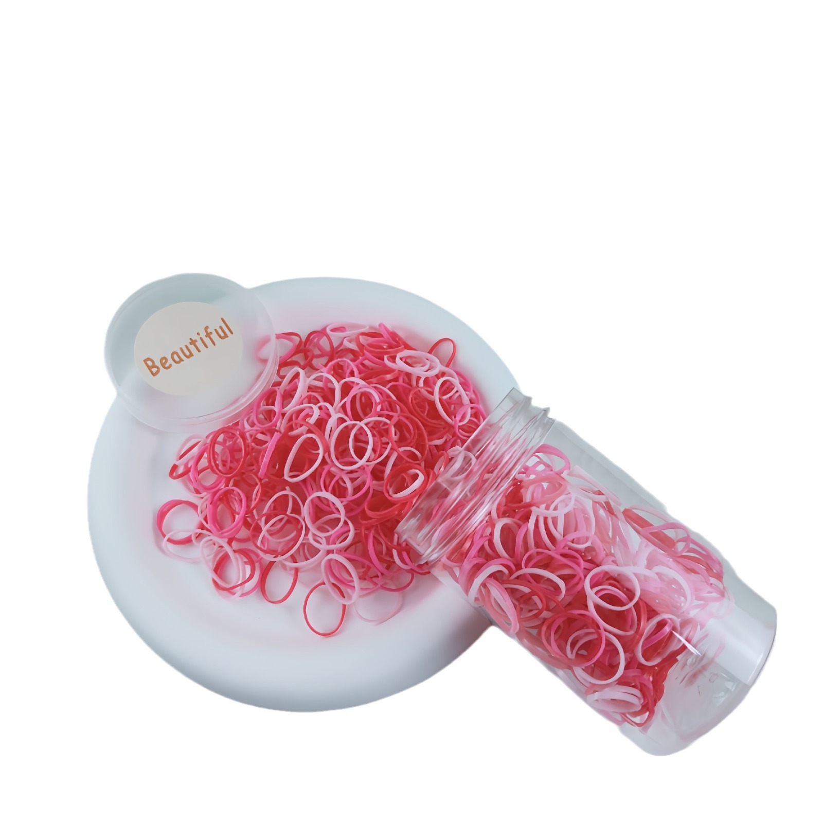 New canned disposable hair band for children, non-damaging hair band accessory, high-elasticity braid accessory, hair tie rubber band Item Picture