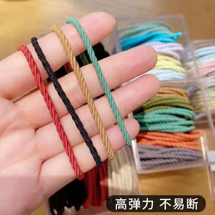 Children's basic hair tie, high-elasticity rubber simple elastic band, women's hair tie, hair accessory that does not damage hair, durable and simple hair band Application Scenario