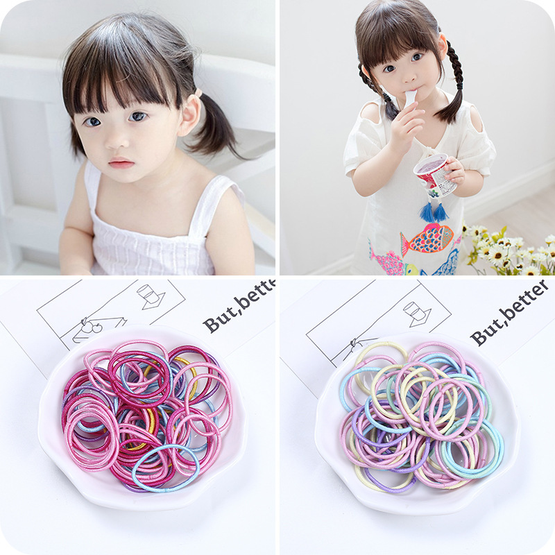 Sweet spring children's accessories, candy-colored hair ties, and cute colorful hair bands for Korean girls that don't damage their hair full figure