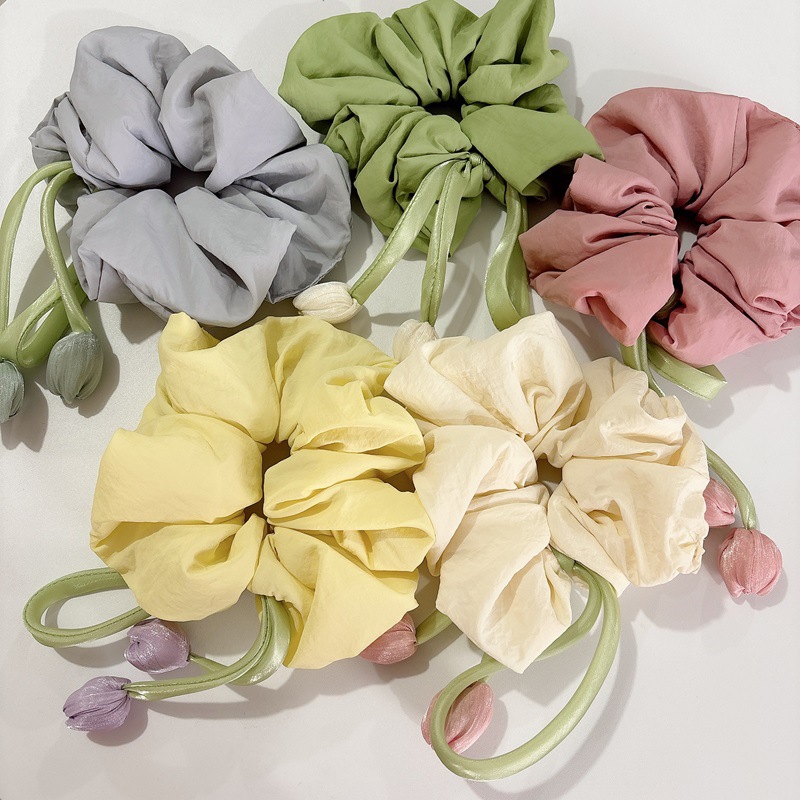 Soft cream puffs, tulip for sleep, large intestine, oversized hair band, high-end Korean-style bun hair accessory, headwear full figure